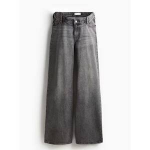 NWT H&M Mama Before And After Wide Leg Maternity Jeans Gray Size M Bump Friendly